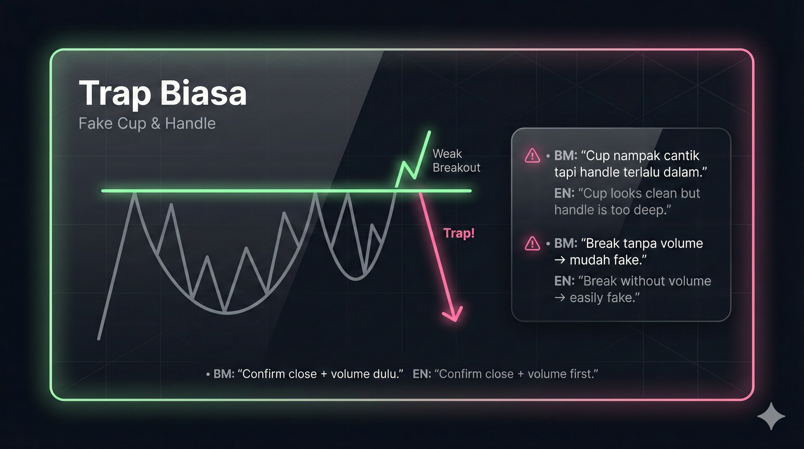 Cup and handle trap infographic